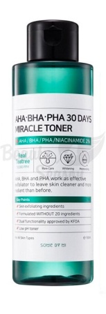SOME BY MI Кислотный очищающий тонер для проблемной кожи AHA BHA PHA 30 Days Miracle Toner 30мл