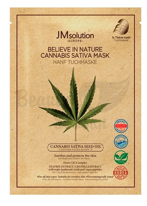 JMSolution Маска с маслом семян конопли Europe Believe in Nature Cannabis Sativa Seed Oil