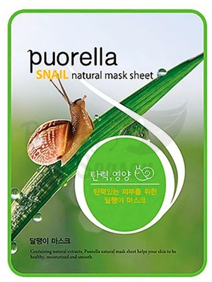 фото baroness тканевая маска с муцином улитки puorella spunlace mask snail 21g beauty