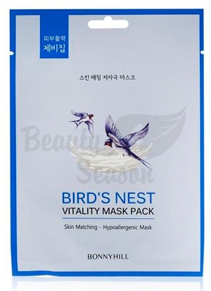 фото bonnyhill тканевая маска с экстрактом ласточкиного гнезда bird's nest vitality mask pack beauty