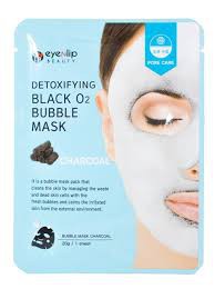 фото eyenlip kислородная маска с углем - detoxifying black o2 bubble mask charcoal beauty