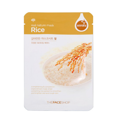 фото the face shop тканевая маска рис - real nature mask sheet rice beauty