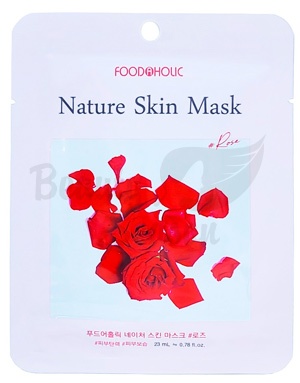 фото foodaholic маска для лица с экстрактом розы nature skin mask rose beauty