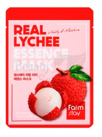 фото farmstay маска для лица с экстрактом личи - real essence mask lychee beauty