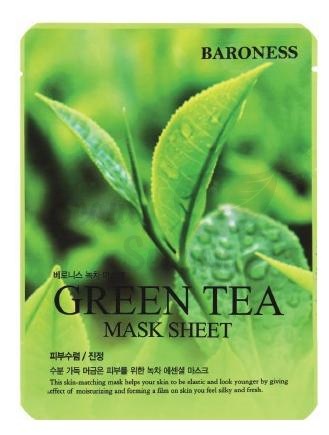 фото baroness тканевая маска с экстрактом зеленого чая - green tea mask sheet 21g beauty
