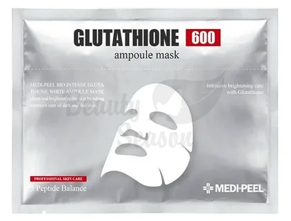 фото medi-peel тканевая маска против пигментации с глутатионом glutathione 600 ampoule mask (30ml) beauty