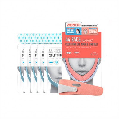 фото44 FACE Набор масок + бандаж для подтяжки контура лица -Coolifting Gel Mask & Lift Belt 5*20гр бьюти сизон