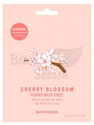 фото baroness осветляющая тканевая маска с экстрактом цветов вишни cherry blossom flower mask sheet beauty