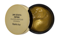 фото FARMSTAY Гидрогелевые патчи c 24 м золотом и пептидами 24 Gold & Peptide solution ampoule eye patch уход за кожей