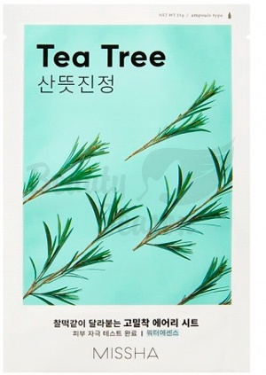 фото missha тканевая маска с экстрактом чайное дерево  airy fit sheet mask tea tree beauty