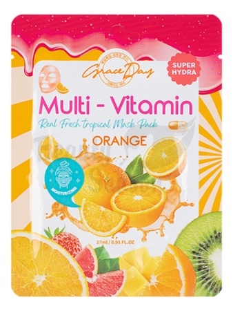 Grace Day Тканевая маска с экстрактом Апельсина Multi-Vitamin Orange Mask Pack