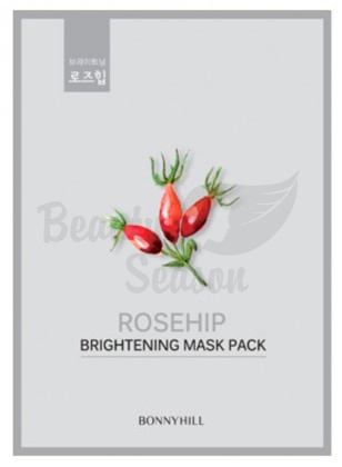 фото bonnyhill выравнивающая тон тканевая маска с шиповником rosehip brightening mask pack beauty
