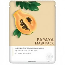 фото jungnani маска тканевая с экстрактом папайи - real fresh tropical mask papaya 25ml beauty