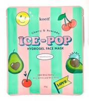 фото koelf маска для лица гидрогелевая с вишней и авокадо cherry & avocado ice pop hydrogel face mask  бьюти сизон