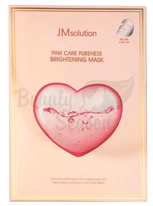 фото jmsolution гипоалергенная увлажняющая тканевая маска pink care pureness brightrning mask beauty
