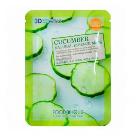 фото foodaholic 3d маска для лица c экстрактом огурца - cucumber natural essence 3d mask beauty