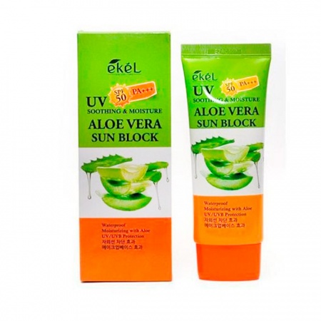 Ekel Солнцезащитный крем с алоэ Soothing & Moisture Aloe Vera Sun Block SPF 50 PA+++
