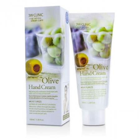 3W CLINIC Крем для рук увлажняющий с экстрактом ОЛИВЫ - Olive Hand Cream, 100 мл