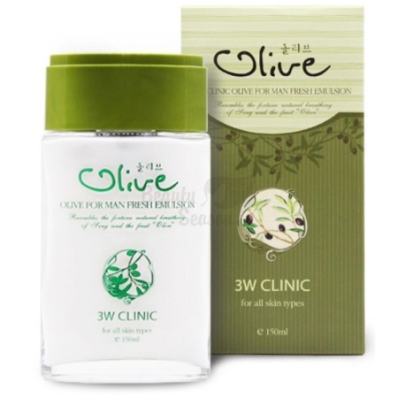 3W CLINIC Тоник для лица с экстрактом оливы Olive For Men Fresh Skin