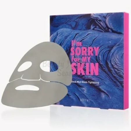 I'm SORRY For MY SKIN Тканевая маска с глиной Подтягивающая Black Mud Mask Tightening