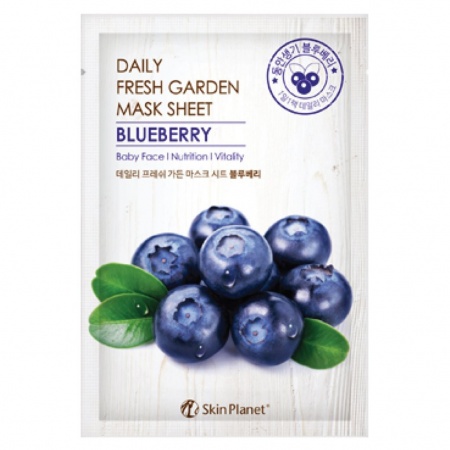 фото mijin маска тканевая с черникой - daily fresh garden mask sheet blueberry черника beauty
