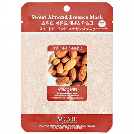 фото mijin маска тканевая с миндальным маслом - sweet almond essence mask, 23гр beauty