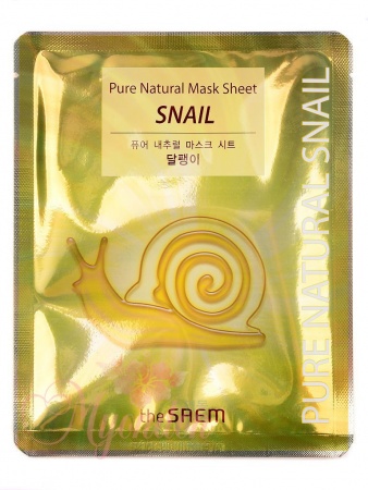 фото the saem маска тканевая с муцином улитки - pure natural  mask sheet [snail] 20мл beauty