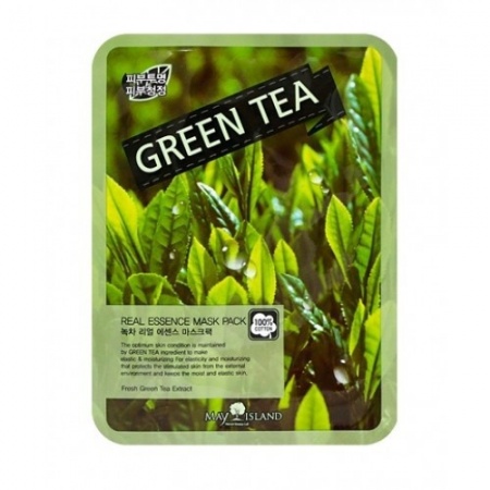 MAY ISLAND Маска для лица зеленый чай - Green Tea Real Essence Mask Pack
