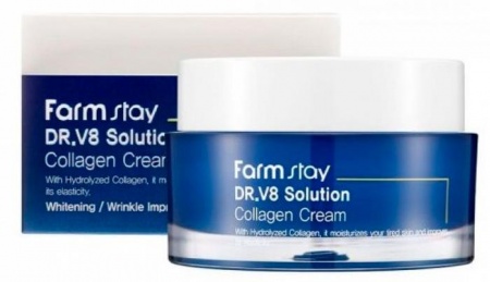 фотоFARMSTAY Крем с коллагеном для увлажнения и повышения эластичности - Dr.V8 Solution Collagen Cream бьюти сизон