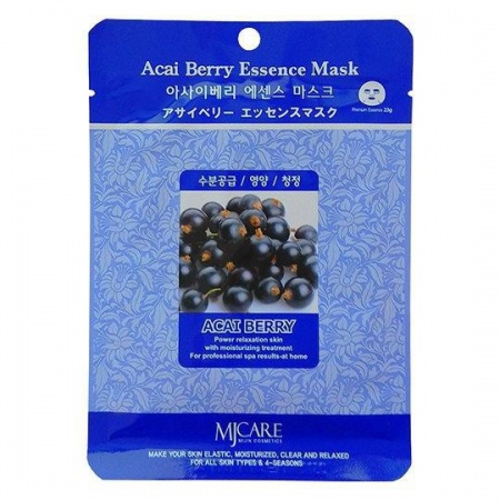 фото mijin маска тканевая асаи - acai essence mask 23гр beauty