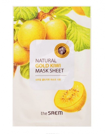 фото the saem маска тканевая с экстрактом киви - natural gold kiwi mask sheet 21мл beauty