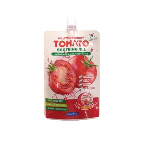 фото milatte гель для лица и тела многофункциональный - milatte fashiony tomato soothing gel pouch 50мл beauty