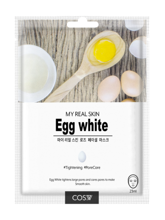 COS.W MY REAL SKIN Тканевая маска c Яичным белком - Egg White Facial Mask 23 ml