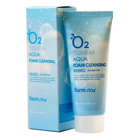 фото farmstay кислородная пенка для умывания - o2 premium aqua foam cleansing element