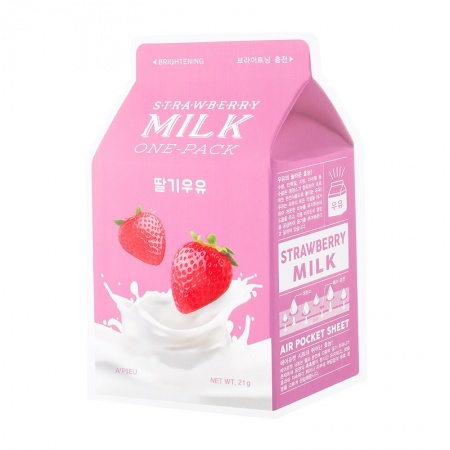 фото a'pieu маска тканевая клубника с молоком - strawberry milk one-pack, 21 гр. beauty