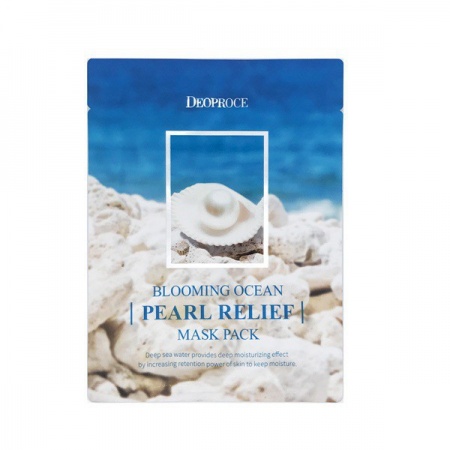 фото deoproce тканевая маска с эффектом сияния и расслабления - blooming ocean pearl relife mask pack beauty