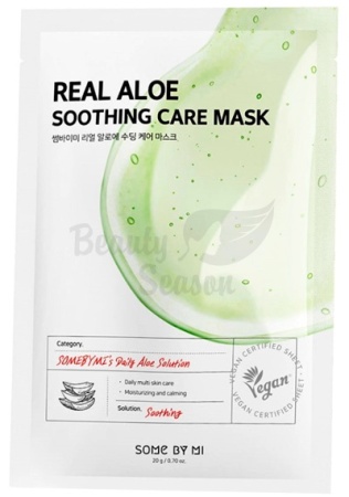 фото some by mi тканевая маска для лица с aлоэ real aloe soothing care mask  beauty