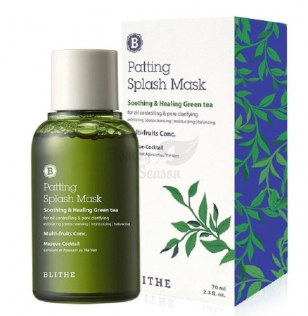 фото blithe сплэш-маска смягчающий заживляющий зеленый чай splash mask soothing & healing green tea beauty