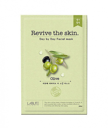 фото labute тканевая маска олива - revive the skin olive, 23 мл beauty