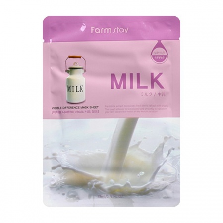 FARMSTAY Маска для лица с молоком -VISIBLE DIFFERENCE MASK SHEET MILK