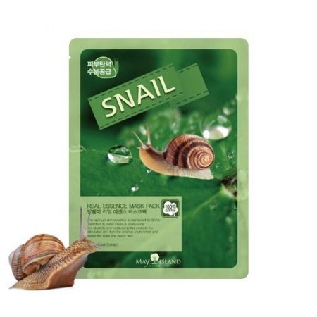MAY ISLAND Маска для лица с экстрактом улитки - Real Essense Snail Mask Pack