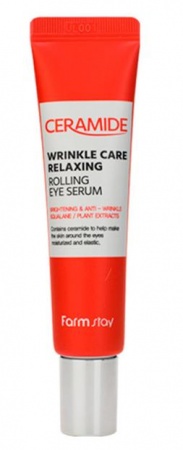 фотоFARMSTAY Сыворотка  ролик для век к крамидами - Ceramide Wrinkle Care Relaxing Rolling Eye Serum бьюти сизон