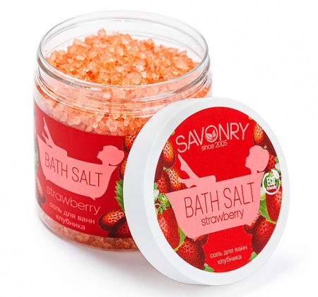 SAVONRY Соль для ванн, 600 гр. (Strawberry (Клубника))