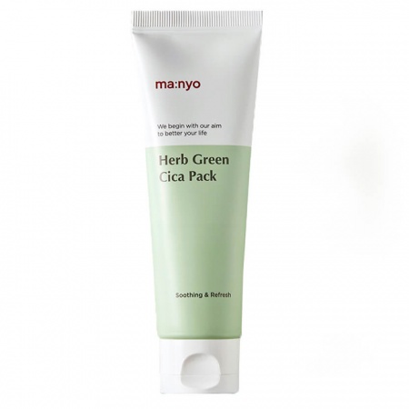 фото manyo успокаивающая маска для лица - manyo herb green cica pack, 75ml beauty