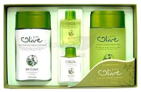 3W CLINIC Набор для ухода за мужской кожей - Olive for Man Fresh