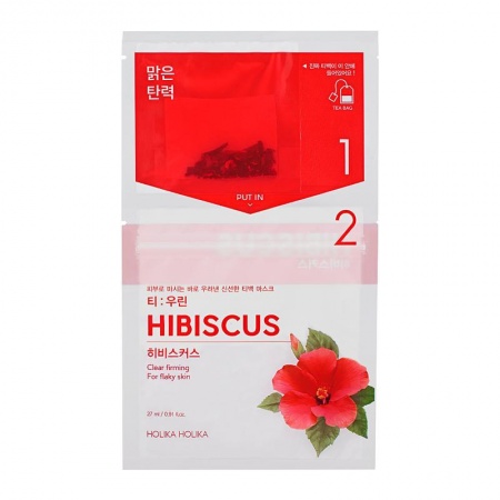 фото holika holika тканевая маска с экстрактом гибискуса  - clear firming hibiscus 27ml beauty