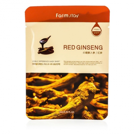 фото farmstay маска для лица красный женьшень - visible difference mask sheet red ginseng beauty