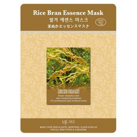 фото mijin маска тканевая рисовые отруби - rice bran essence mask 23гр beauty