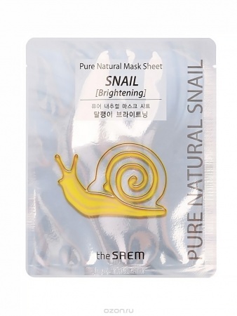 The SAEM Pure Natural Маска тканевая улиточная (сияние) - Pure Natural Mask Sheet Snail Brightening