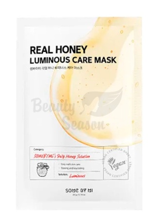 фото some by mi тканевая маска для лица с медом real honey lumionous care mask  beauty